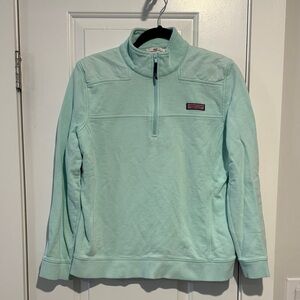Vineyard Vines Teal Green Quarter-Zip Pullover